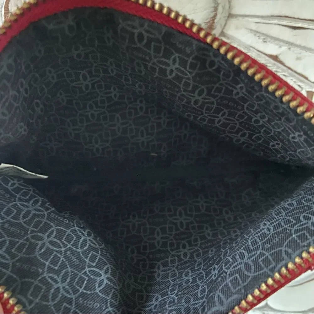Lodis red leather wristlet